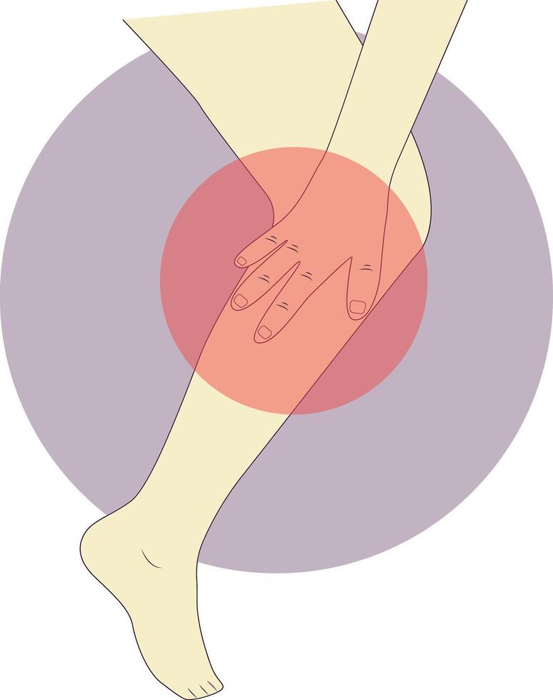Pain on Hand and Leg Illustration in Cartoon Concept. vector