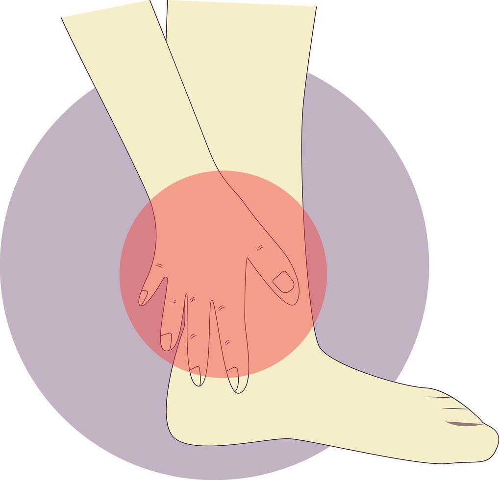 Pain on Hand and Leg Illustration with Cartoon Design. Isolated on White Background. vector
