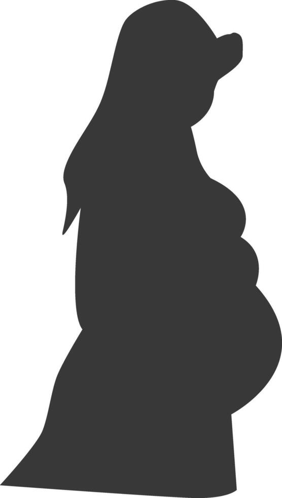 Silhouette of Pregnant Female, Isolated on White Background vector