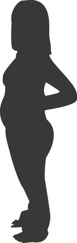 Silhouette of Pregnant Female. Isolated on White Background, vector