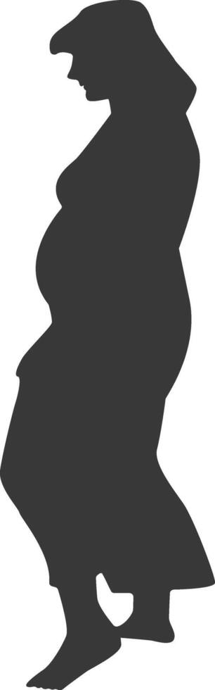 Silhouette of Pregnant Female in Flat Design vector