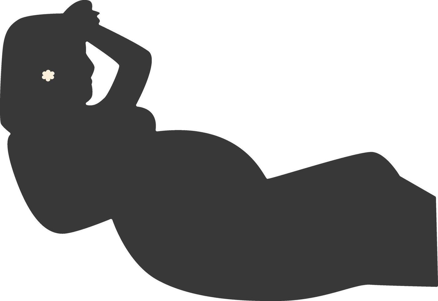 Silhouette of Pregnant Female in Flat Design, vector