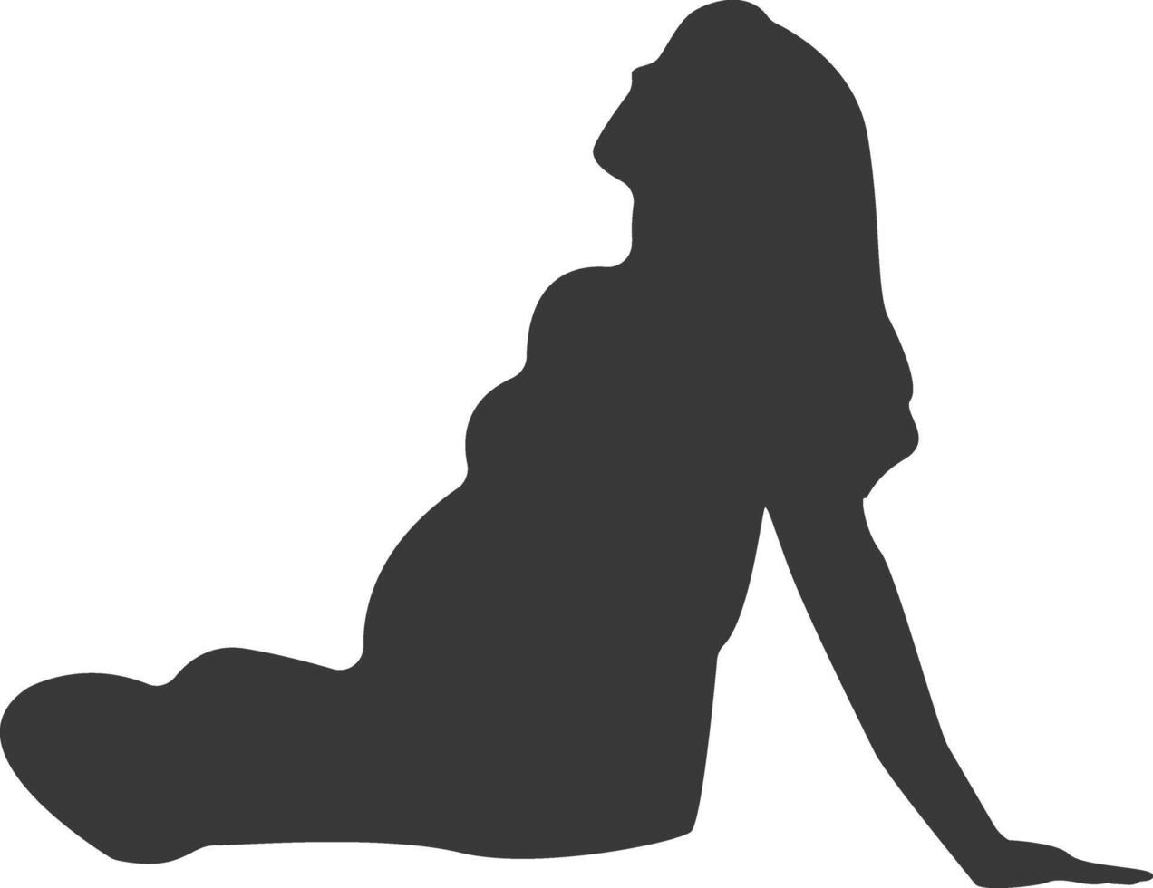 Silhouette of Pregnant Female with Simple Design. vector