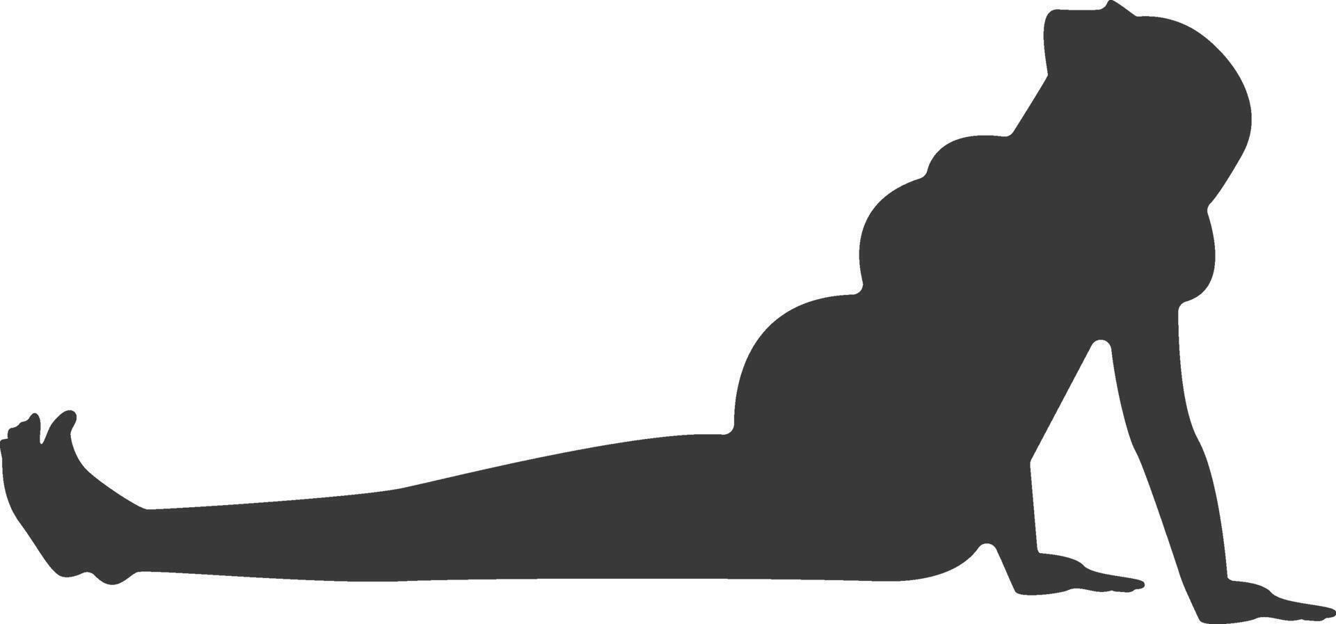 Silhouette of Pregnant Female in Simple Design. vector