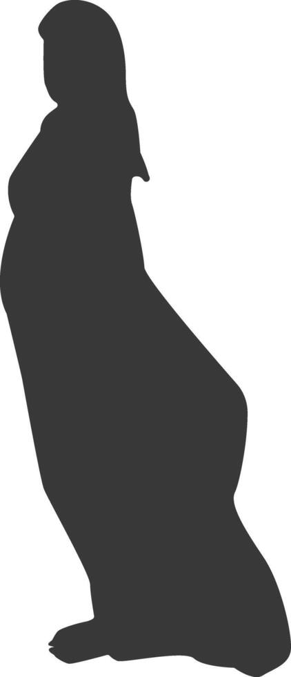 Silhouette of Pregnant Female in Simple Design, vector