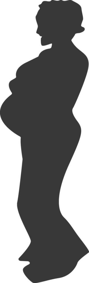 Silhouette of Pregnant Female in Abstract Design vector