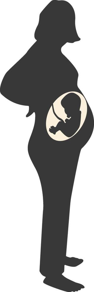 Silhouette of Pregnant Female in Simple Design vector