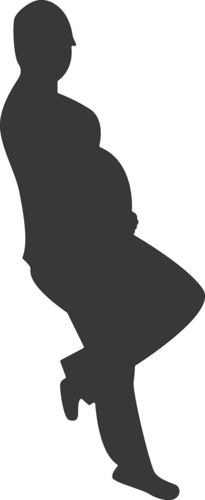 Silhouette of Pregnant Female with Abstract Design. vector