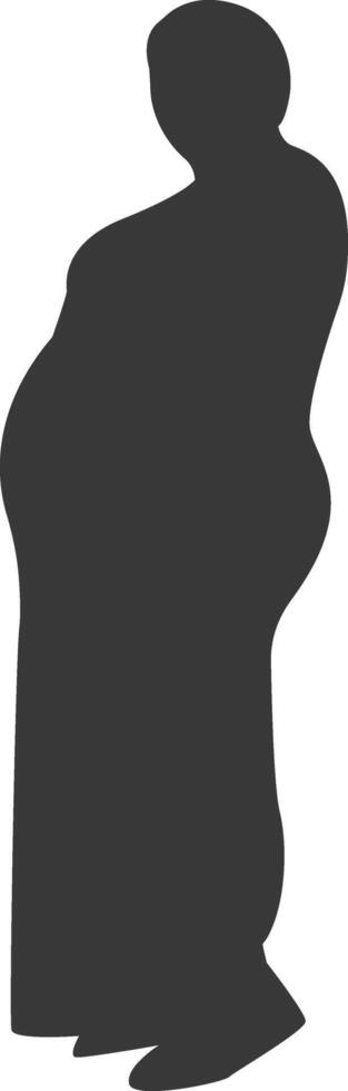 Silhouette of Pregnant Female in Abstract Shape. vector