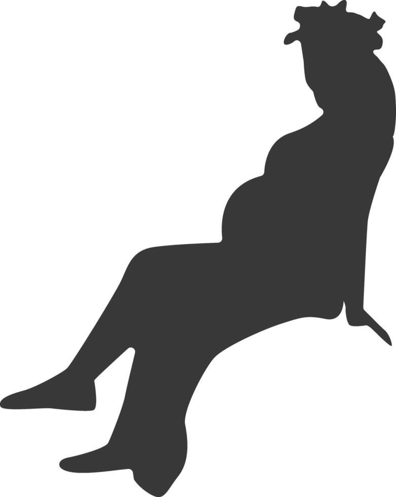 Silhouette of Pregnant Female in Simple Shape. vector