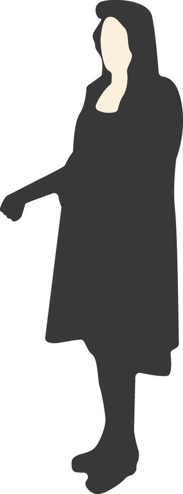 Silhouette of Pregnant Female in Simple Shape vector