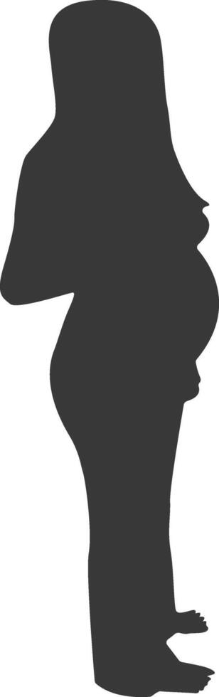 Silhouette of Pregnant Female in Simple Shape, vector
