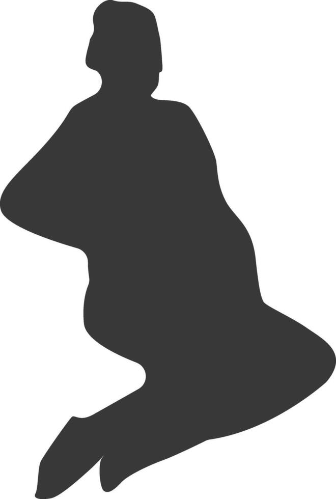 Silhouette of Pregnant Female in Simple Design, Isolated on White Background. vector