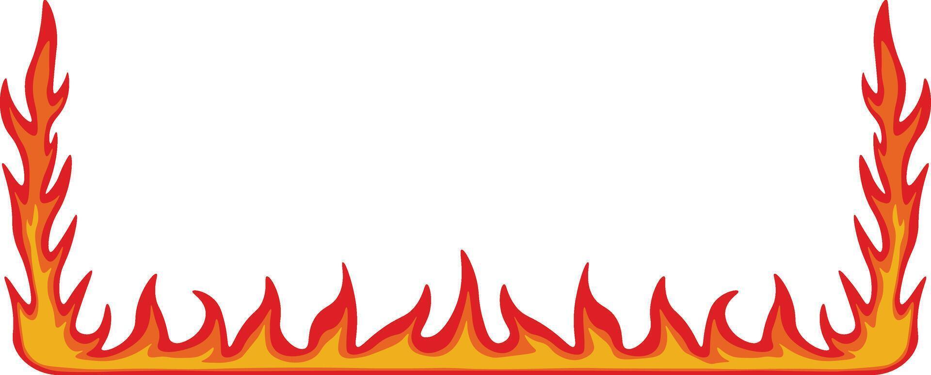 Fire Frame Border on White Background vector