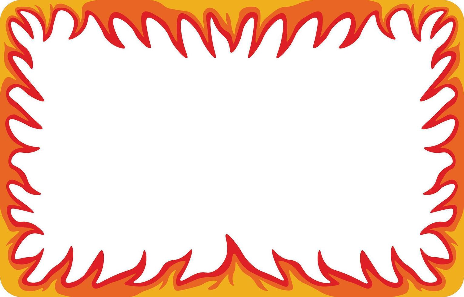 Fire Frame Border Isolated on White Background. vector