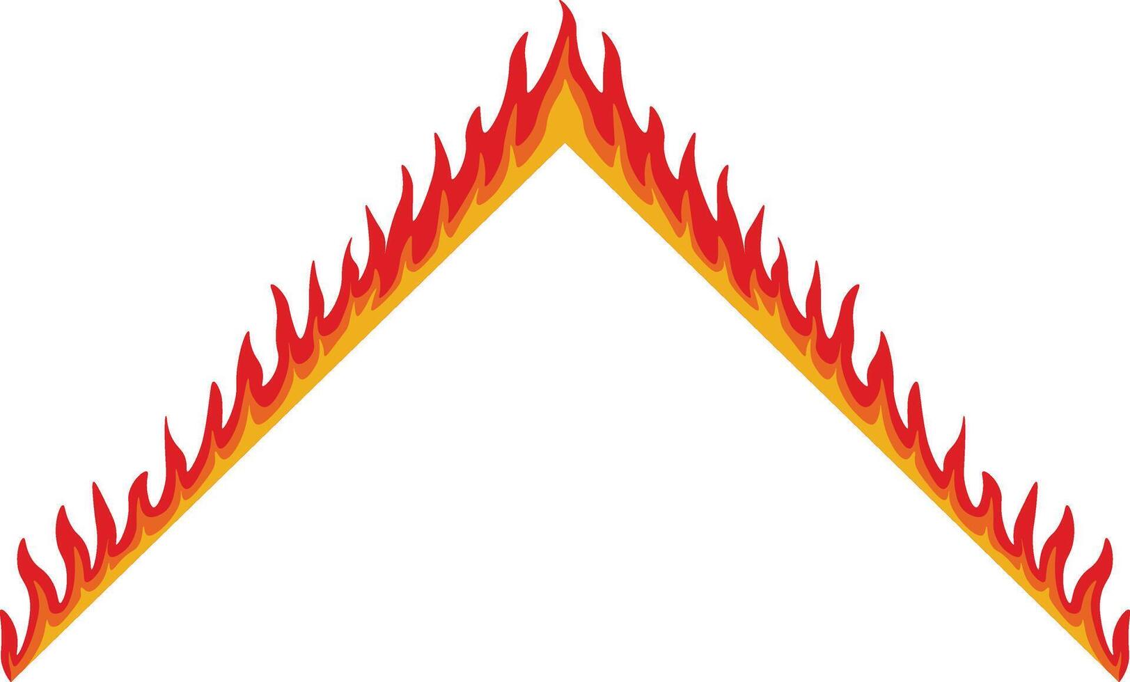 Fire Frame Border. Isolated on White Background. vector