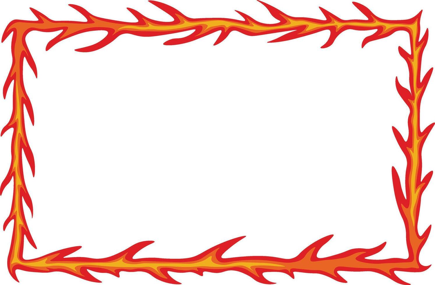 Fire Frame Border, Isolated on White Background vector