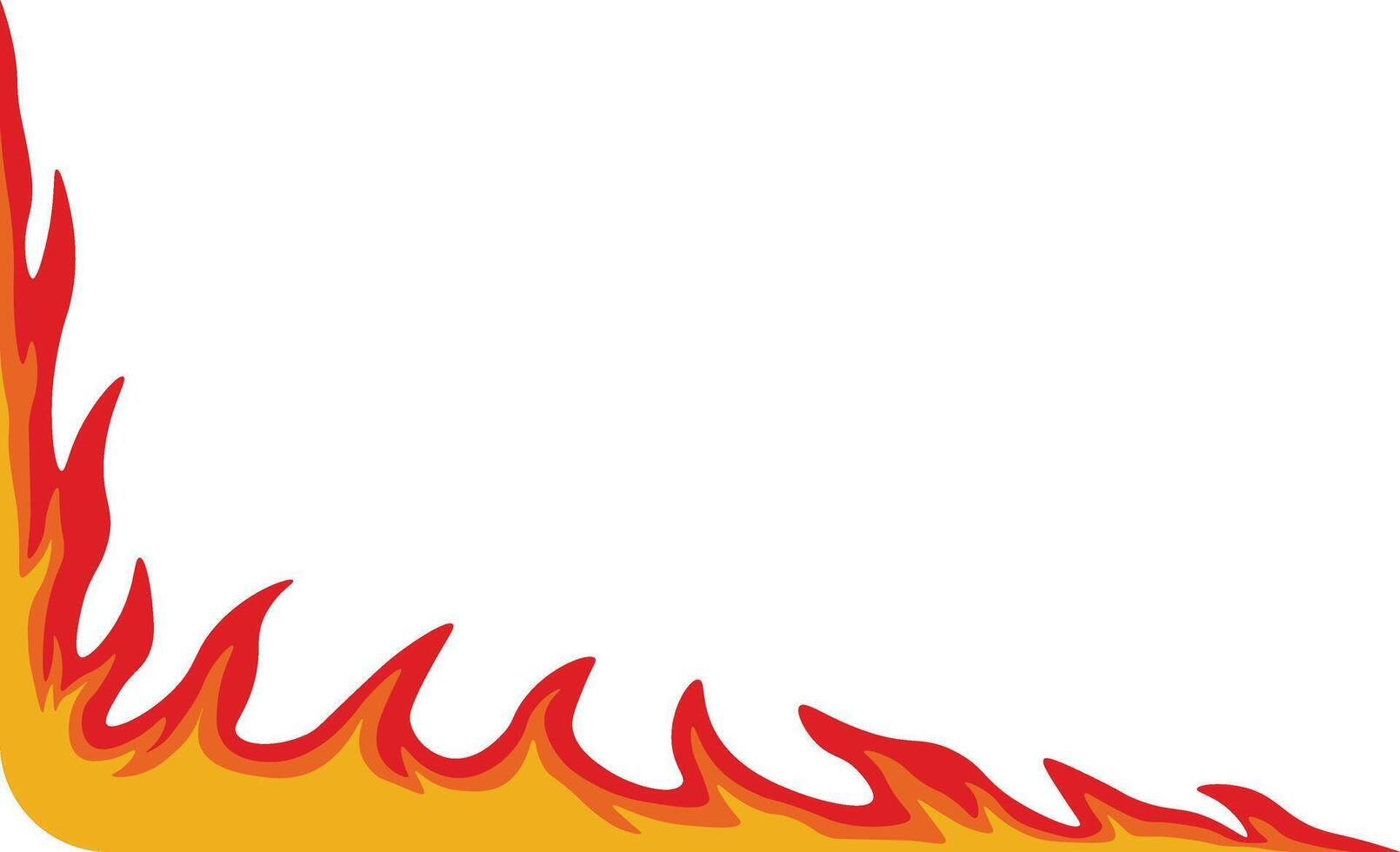 Fire Frame Border, Isolated on White Background, vector