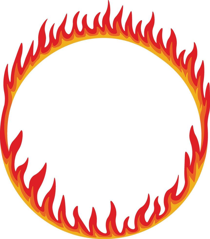 Fire Frame Border with Cartoon Design. vector