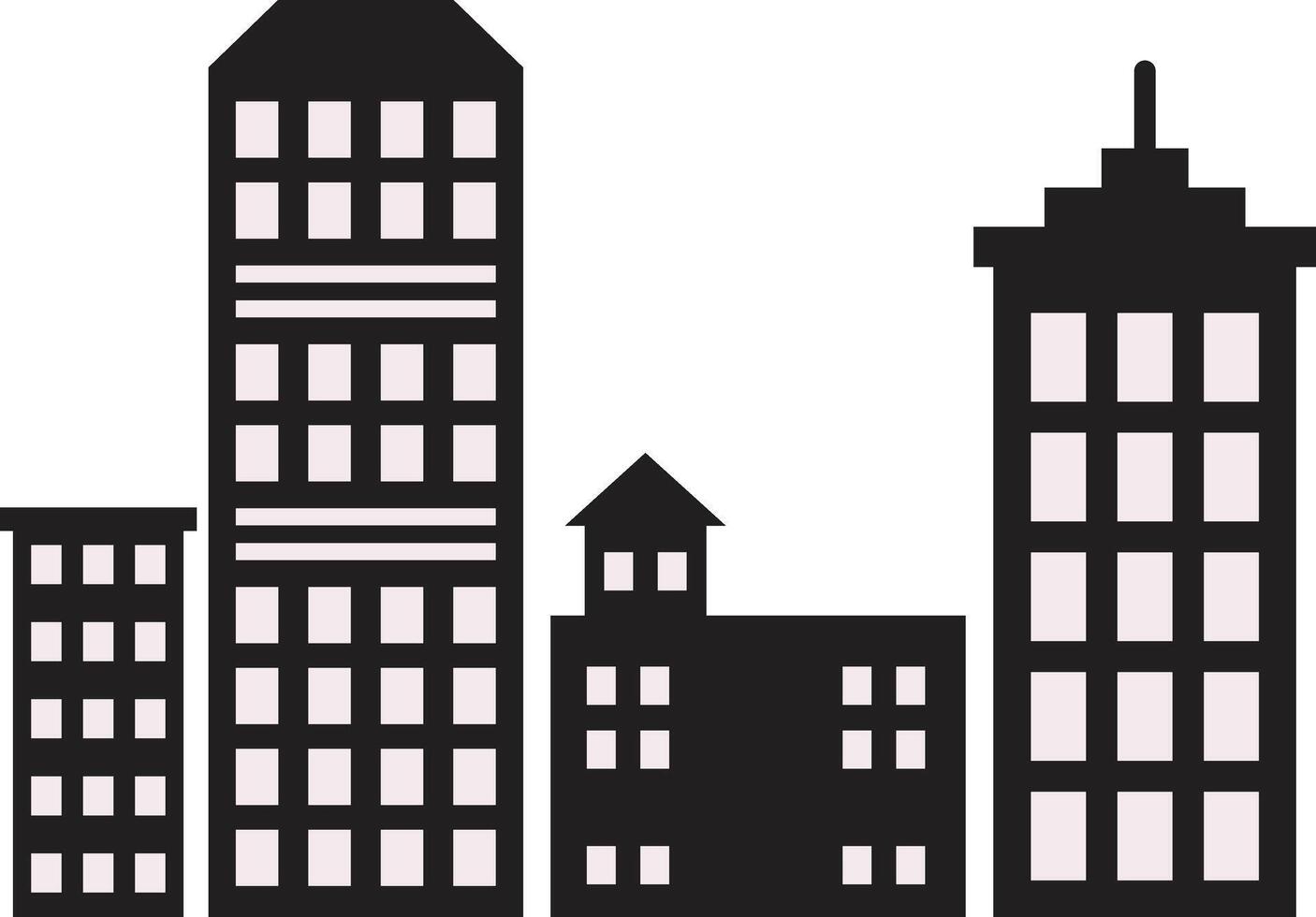 City Skyline Silhouette on White Background vector