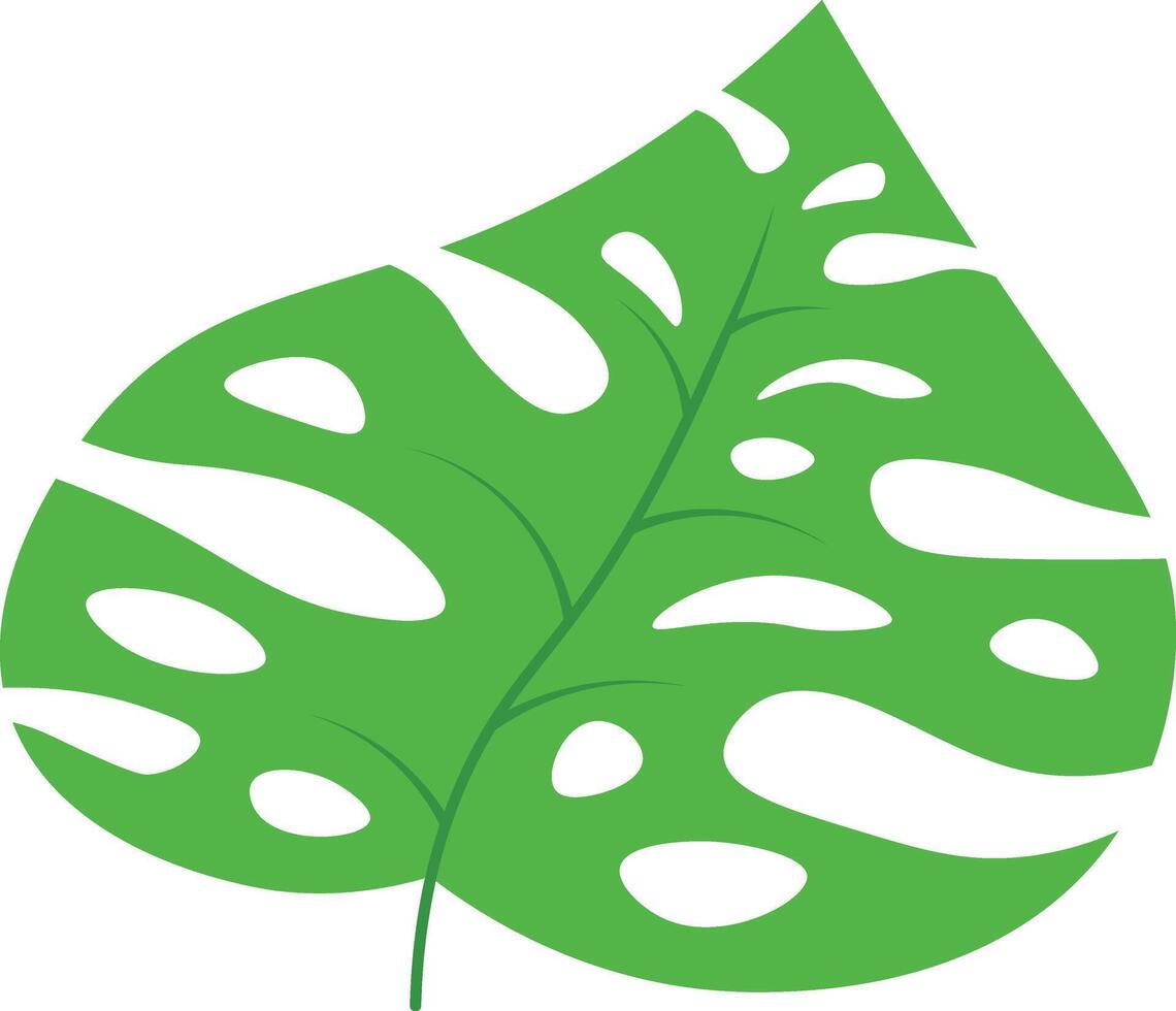 Green Tropical Leaves on White Background. vector
