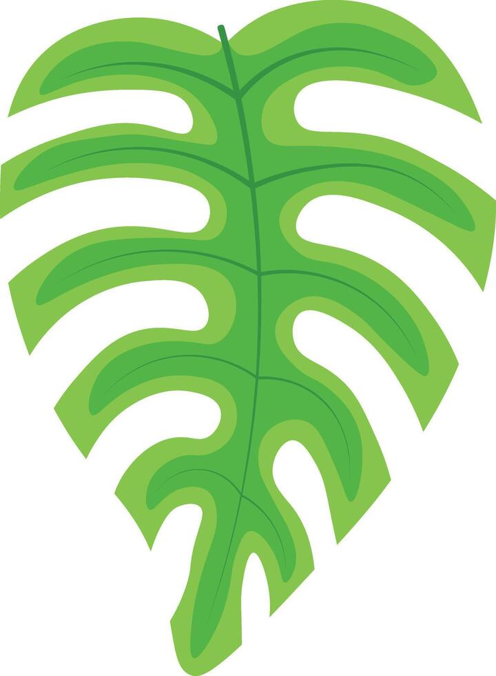Green Tropical Leaves in Cartoon Design vector