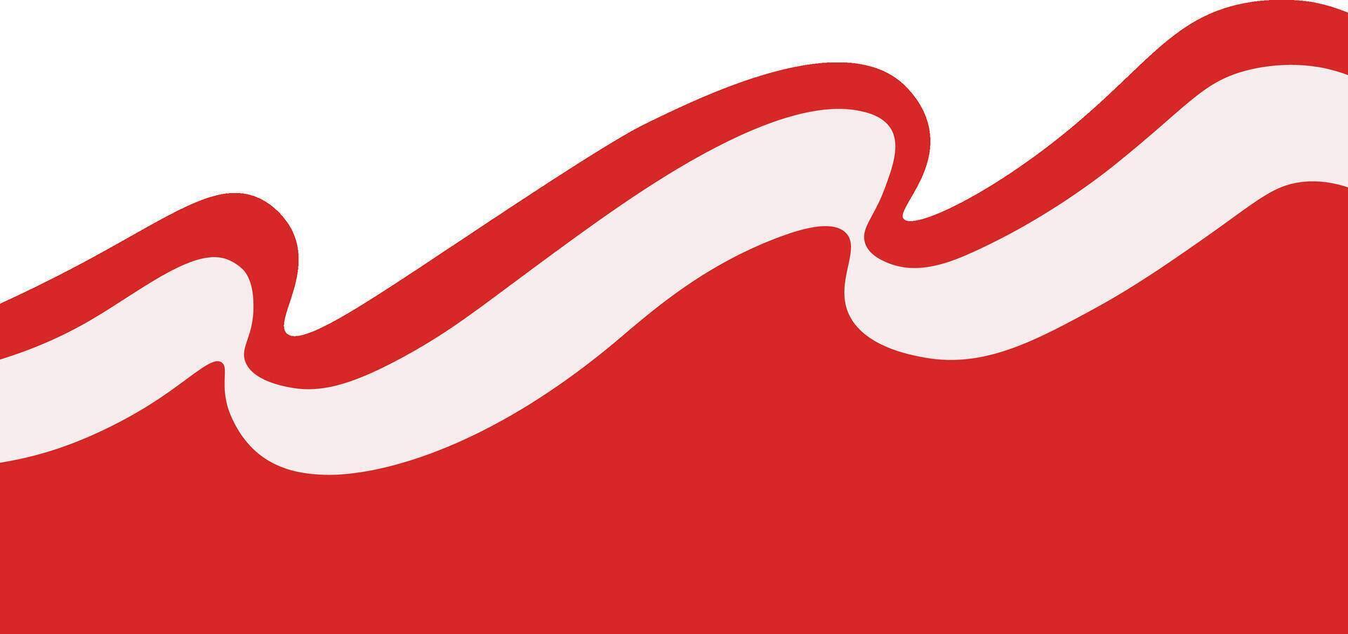 Indonesian Flag Ribbon Border in Flat Design vector