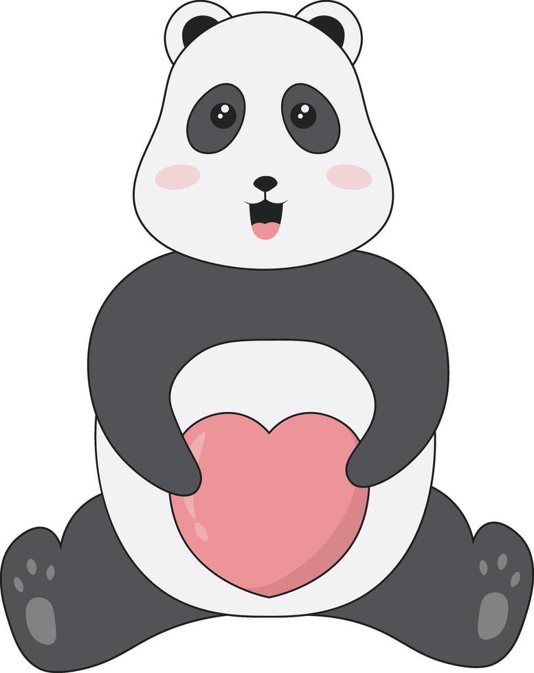 Cute Panda Character Isolated on White Background vector