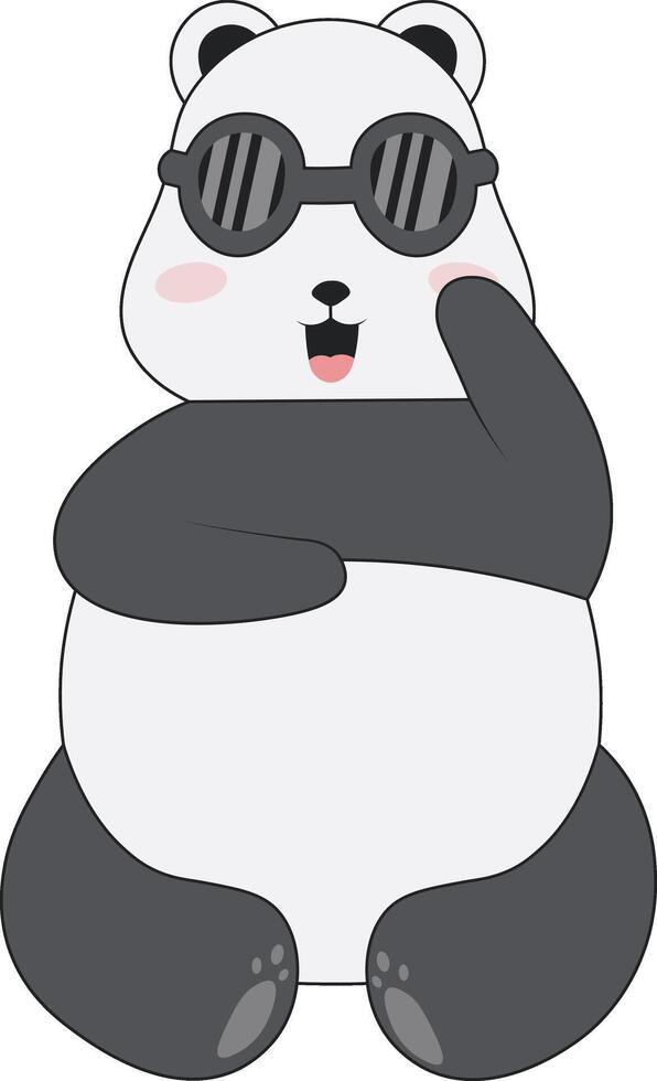 Cute Panda Character. vector