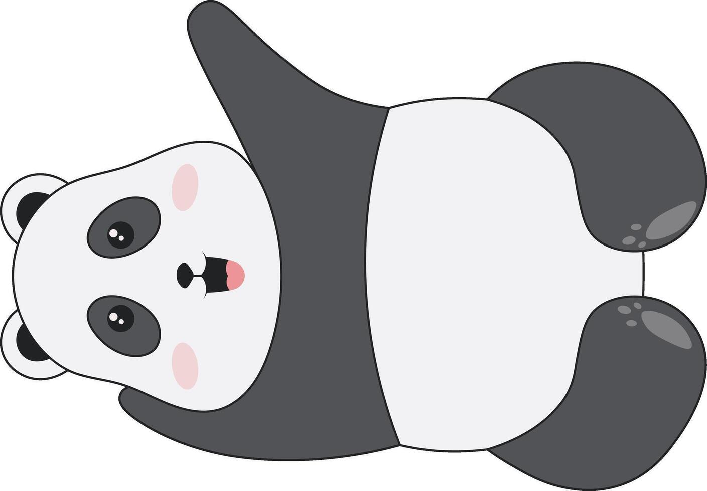 Cute Panda Character Isolated on White Background. vector