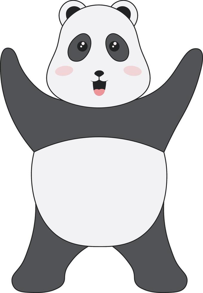 Cute Panda Character in Cartoon Design vector