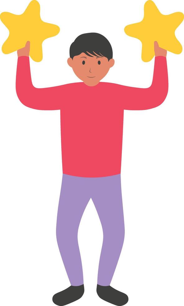 People Giving Star Illustration on White Background. vector