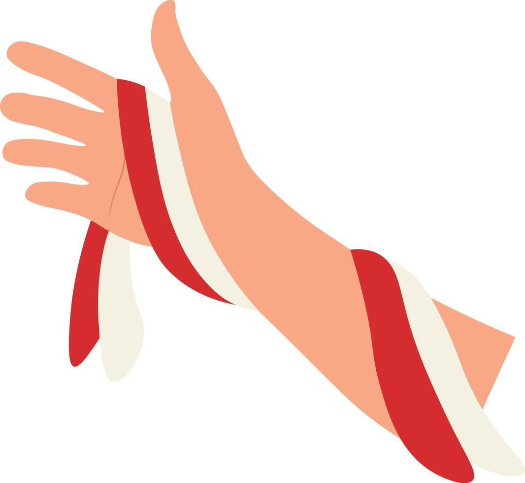 Hands Holding the Indonesian Flag Isolated on White Background. vector