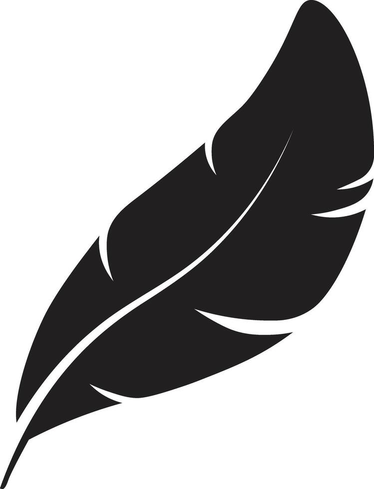Curved Feather Silhouette in Flat Design vector