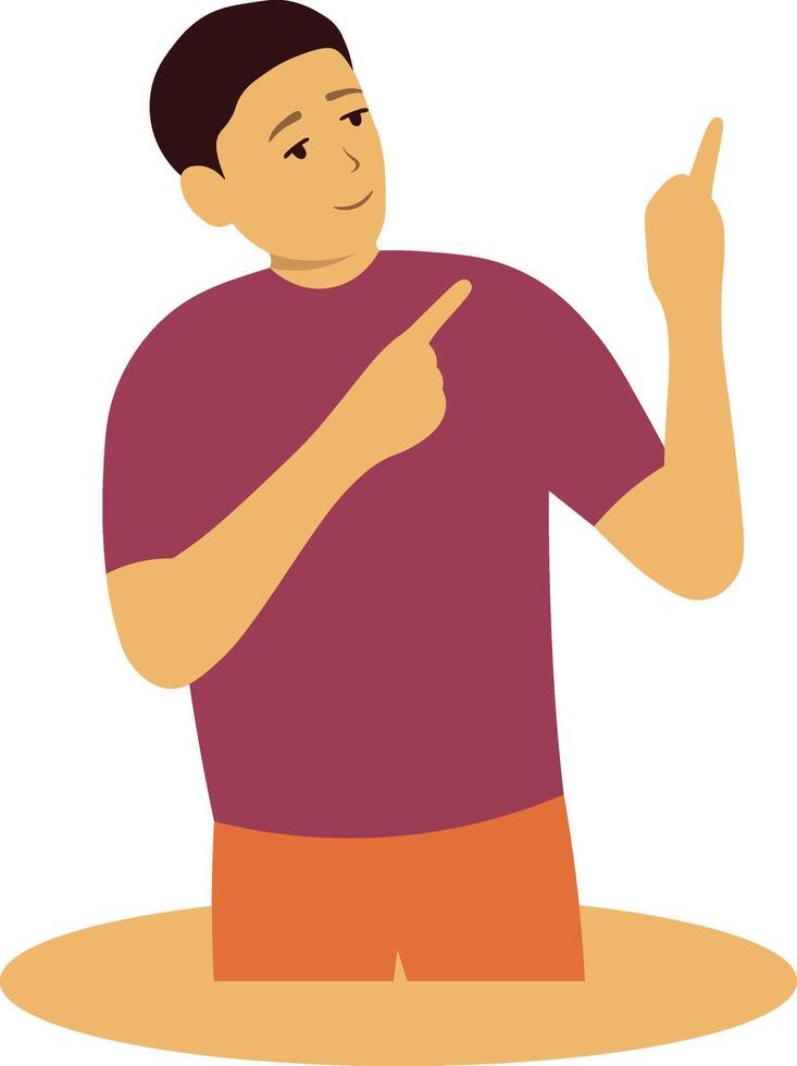 People Pointing Illustration in Flat Design vector