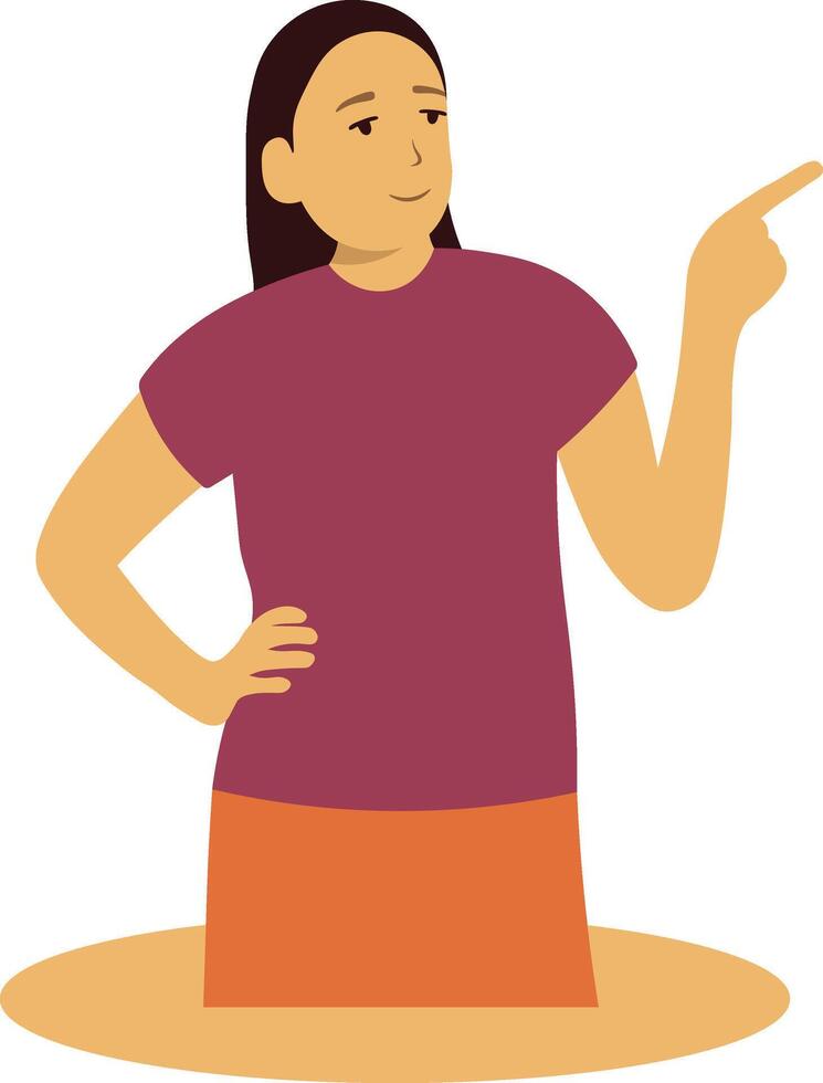People Pointing Illustration with Flat Design vector