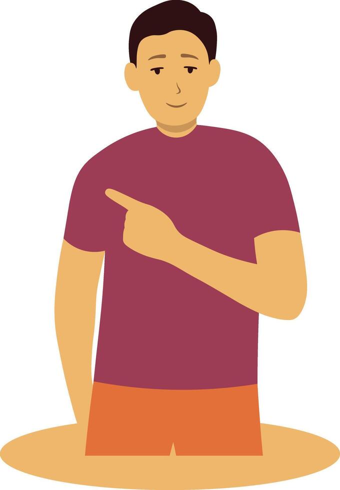 People Pointing Illustration with Flat Design. vector