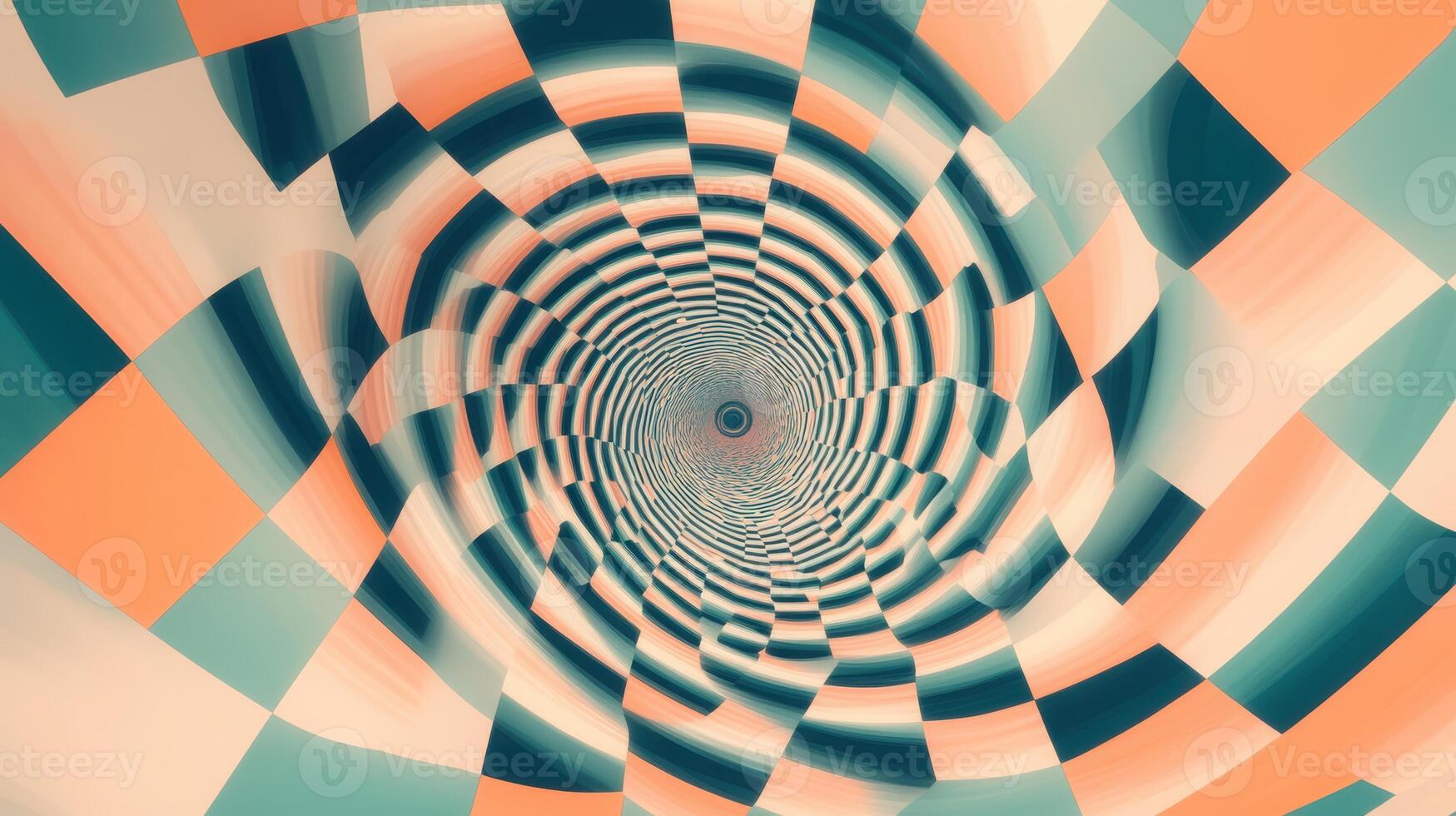 Abstract optical illusion with twisting black and white geometric patterns creating a hypnotic vortex effect. Background texture with funky vibes photo