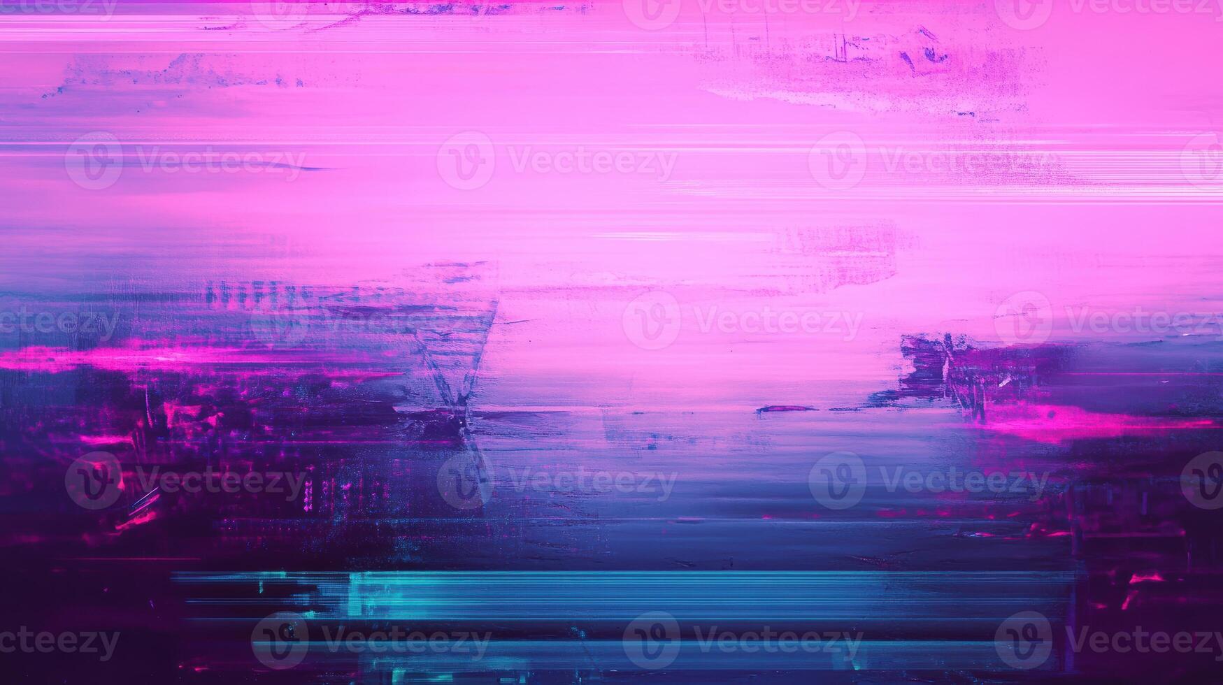 Abstract digital art with vibrant pink and purple hues creating a mystical atmosphere through horizontal brush strokes and light patterns photo