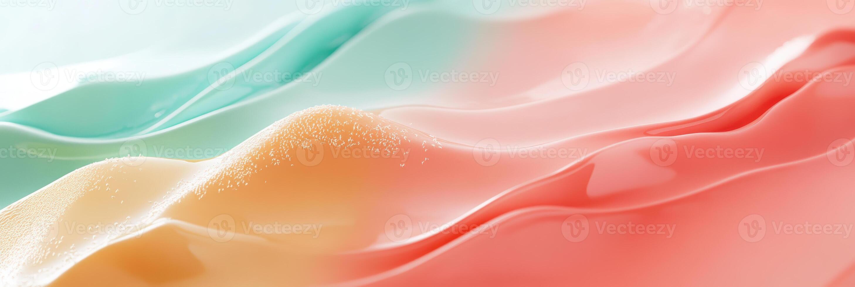 Colorful waves of smooth pink, orange, and green textures create an abstract and modern aesthetic with soft curves and gentle gradients photo