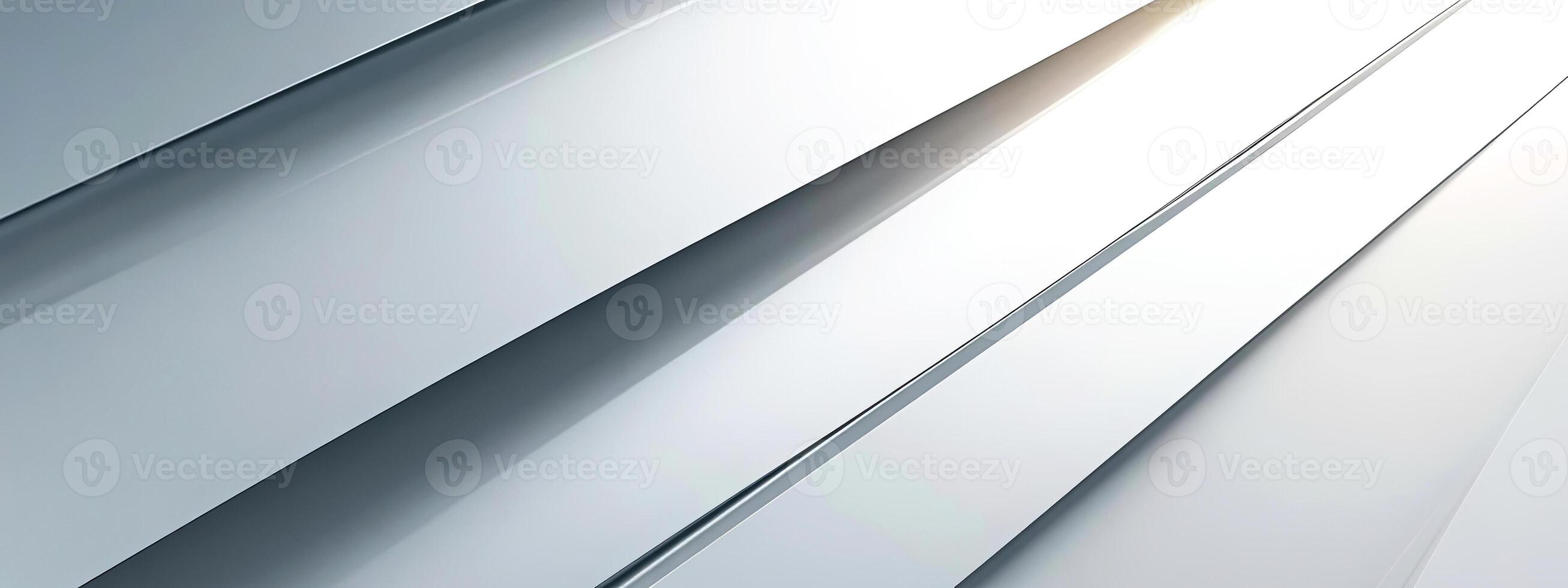 Abstract metallic background featuring sleek, angled silver panels reflecting light, creating a modern and dynamic visual effect with a sense of depth and movement photo