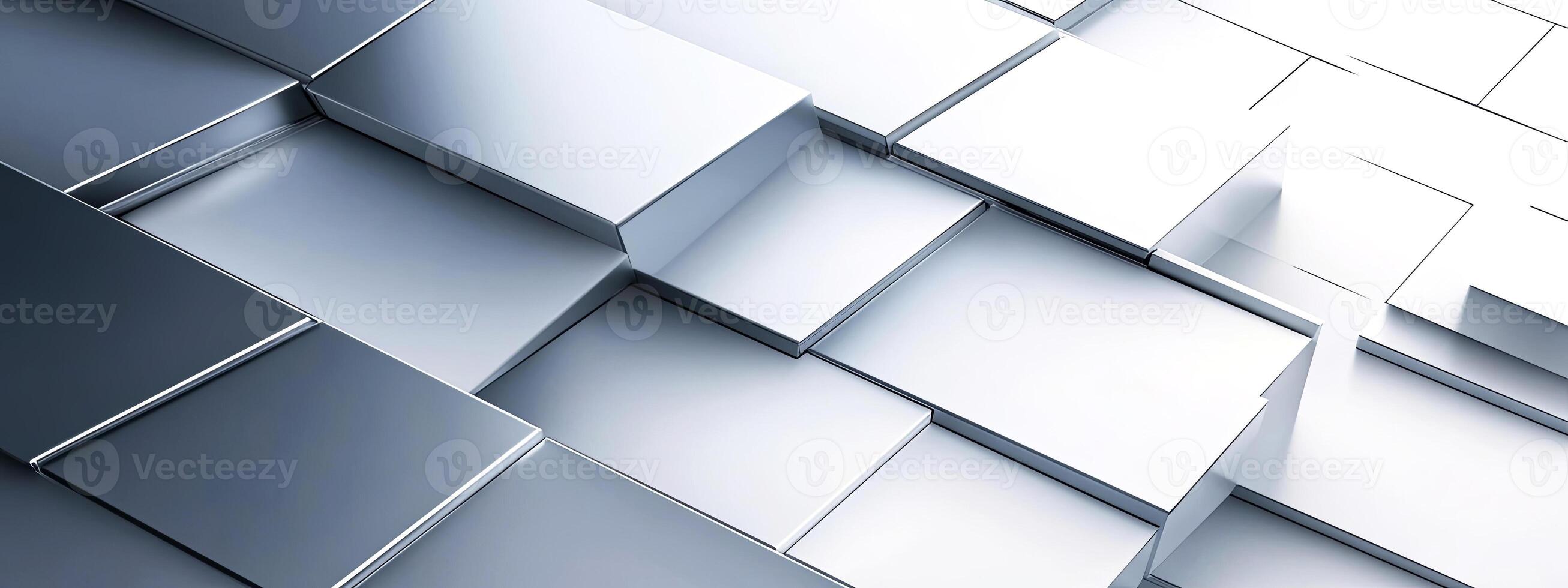 Abstract metallic surface with layered geometric shapes reflecting light, showcasing modern design and texture in a contemporary artistic composition for visual appeal photo