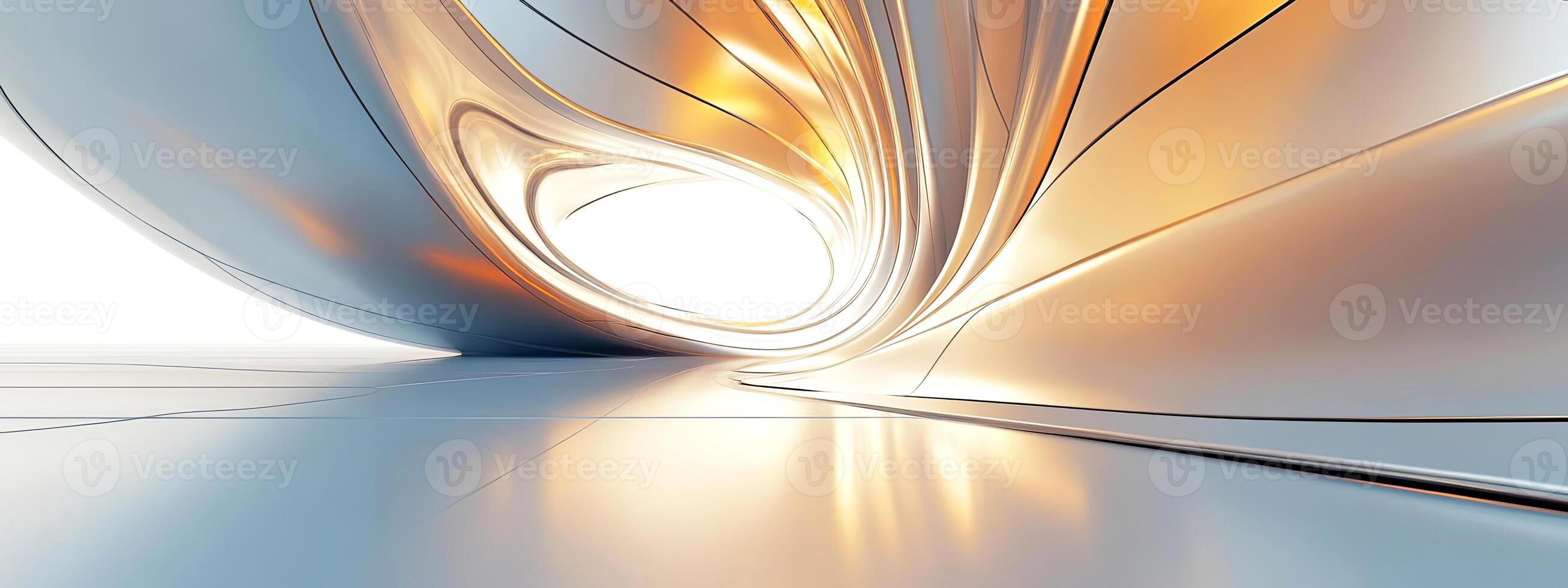 Abstract 3D illustration featuring flowing curves and soft gradients, creating a sense of depth and light, ideal for modern design and artistic backgrounds with copy space photo