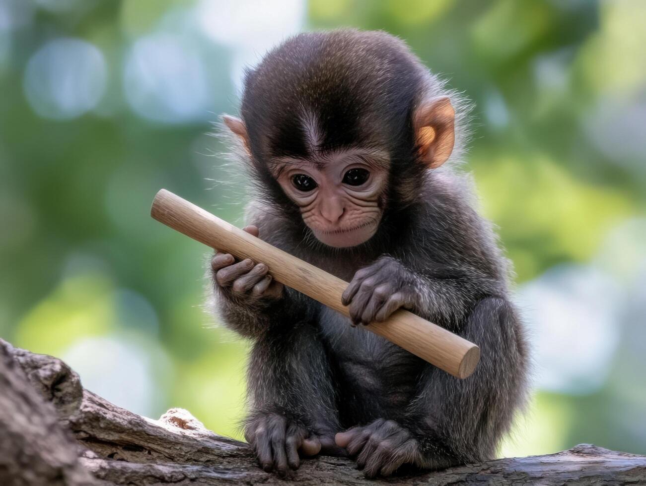 Adolescent Primates Honing Their Precision With Various Objects photo