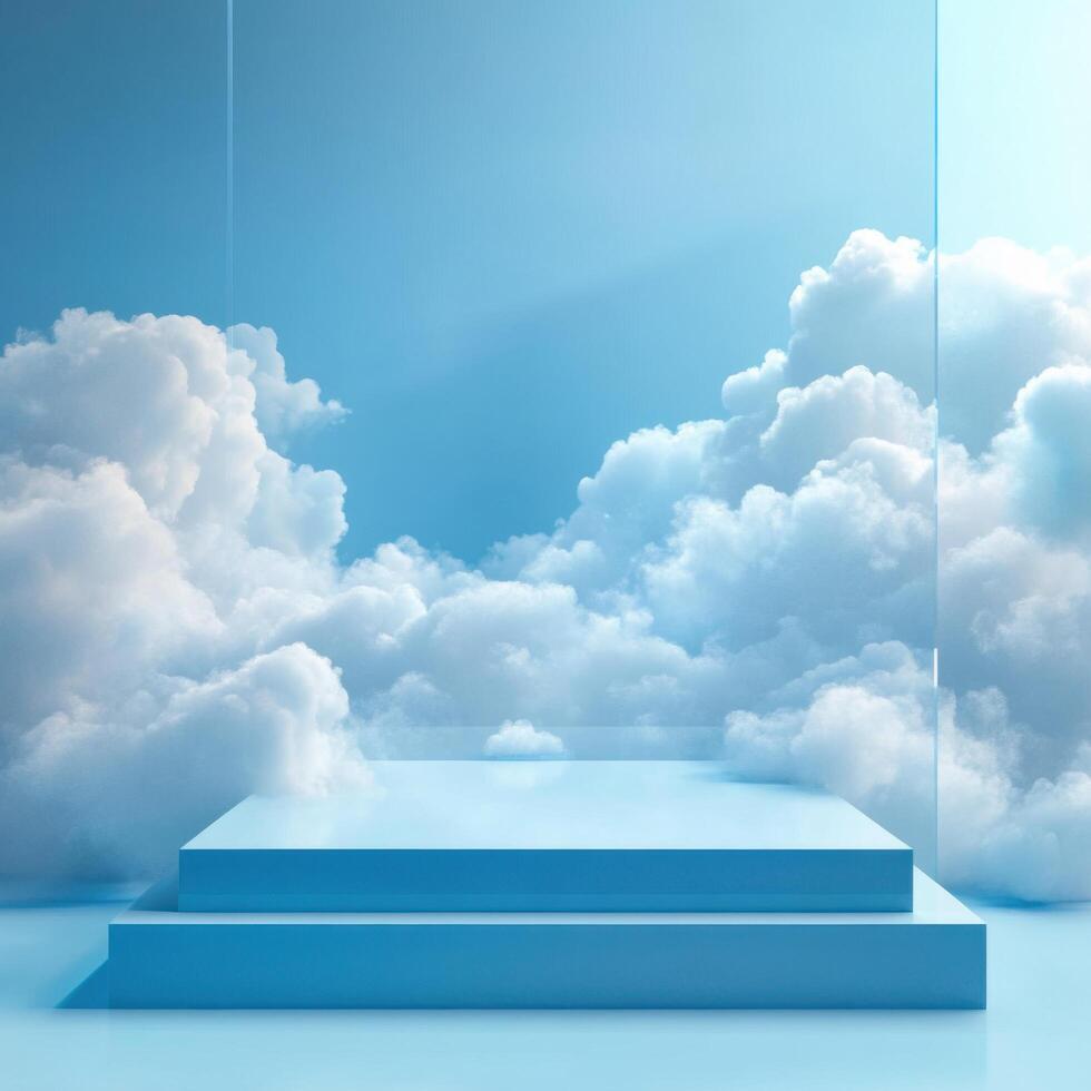 Aerial See Through Setup with Wispy Cloud Accents Displayed photo
