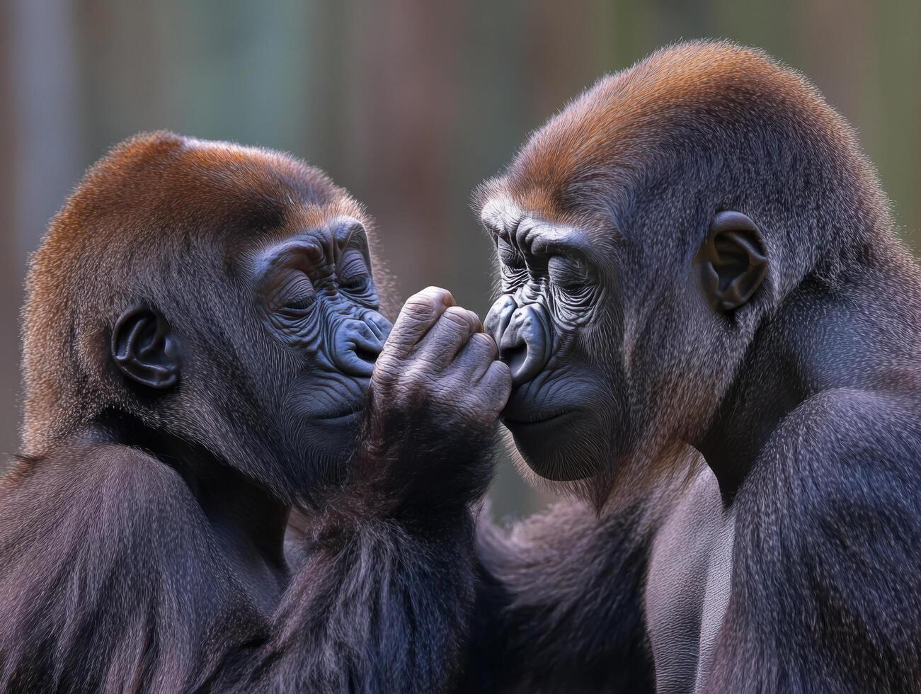 Adolescent Primates Acquiring Skills For Forming Strong Relationships photo