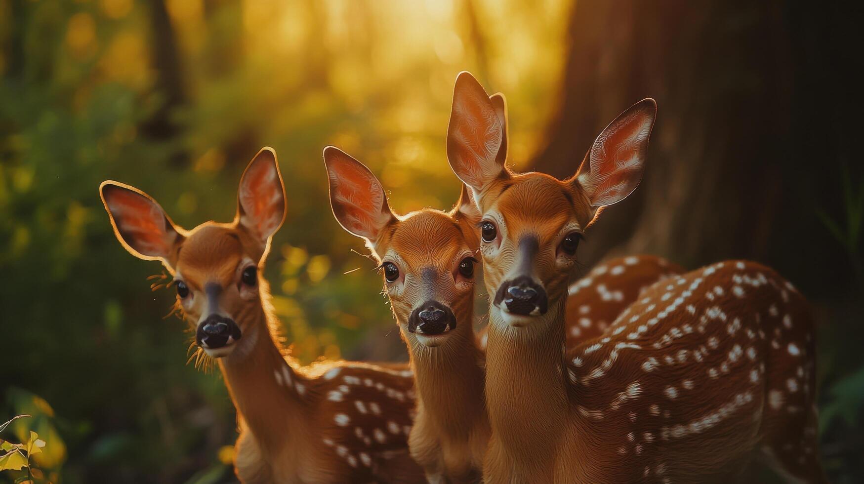 Calm Woodland Group Coming Out At Perfect Evening Timing photo