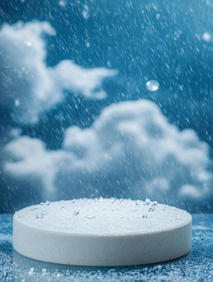 Emotive Cloud Platform Accented by Subtle Rainfall Details photo