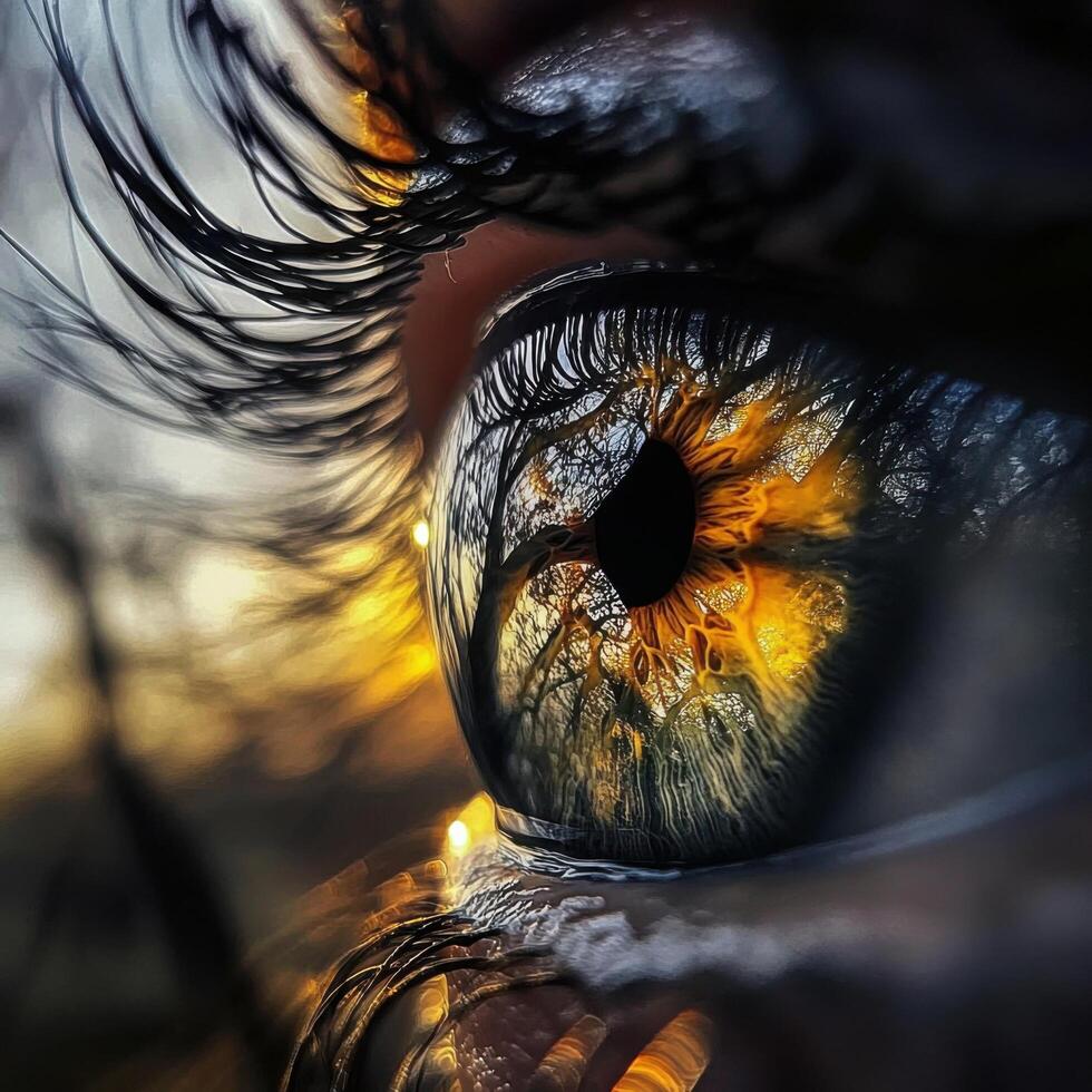 Detailed Human Visual Organ Shining Back Summers Wonder photo