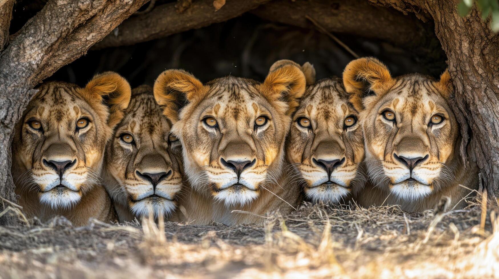 Fierce Predators Finding Refuge During Hot Savanna Day photo